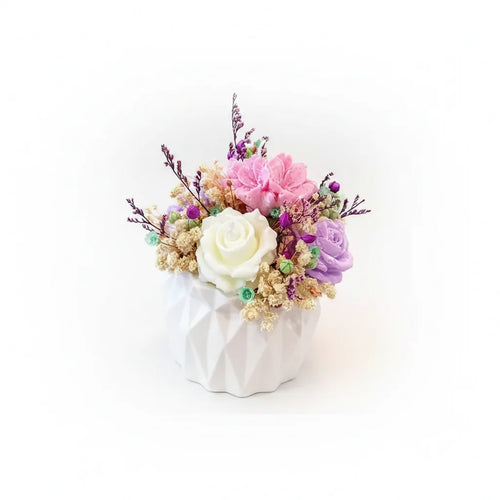 Buchet mare handmade din flori de ceară parfumată - cadou premium realizat manual din ceară naturală de soia de CBCandle România
